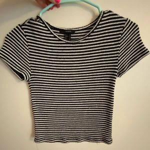 striped cropped tee shirt